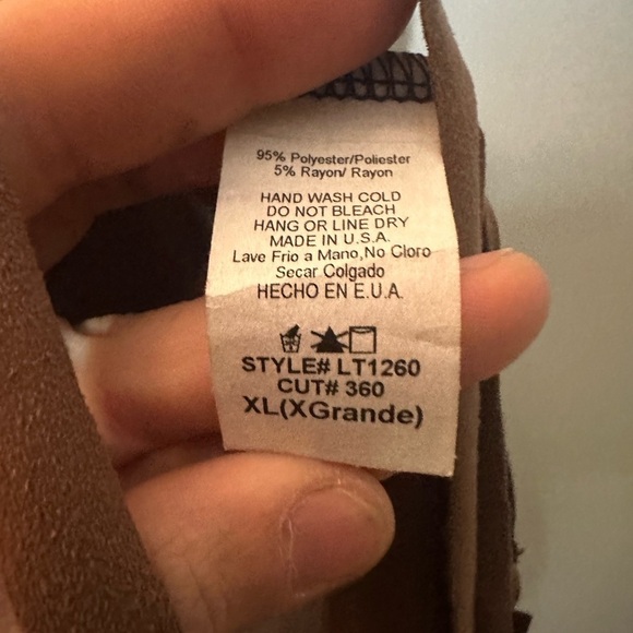 Cheetah animal print faux suede top with fringe - Picture 3 of 3